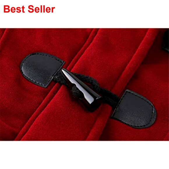 Womens Fleece Hooded Winter Jacket with Horn Buttons, Medium Weight, Warm - Picture 4 of 6